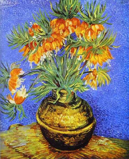 Vincent Van Gogh Crown Imperial Fritillaries in Copper Vase oil painting picture